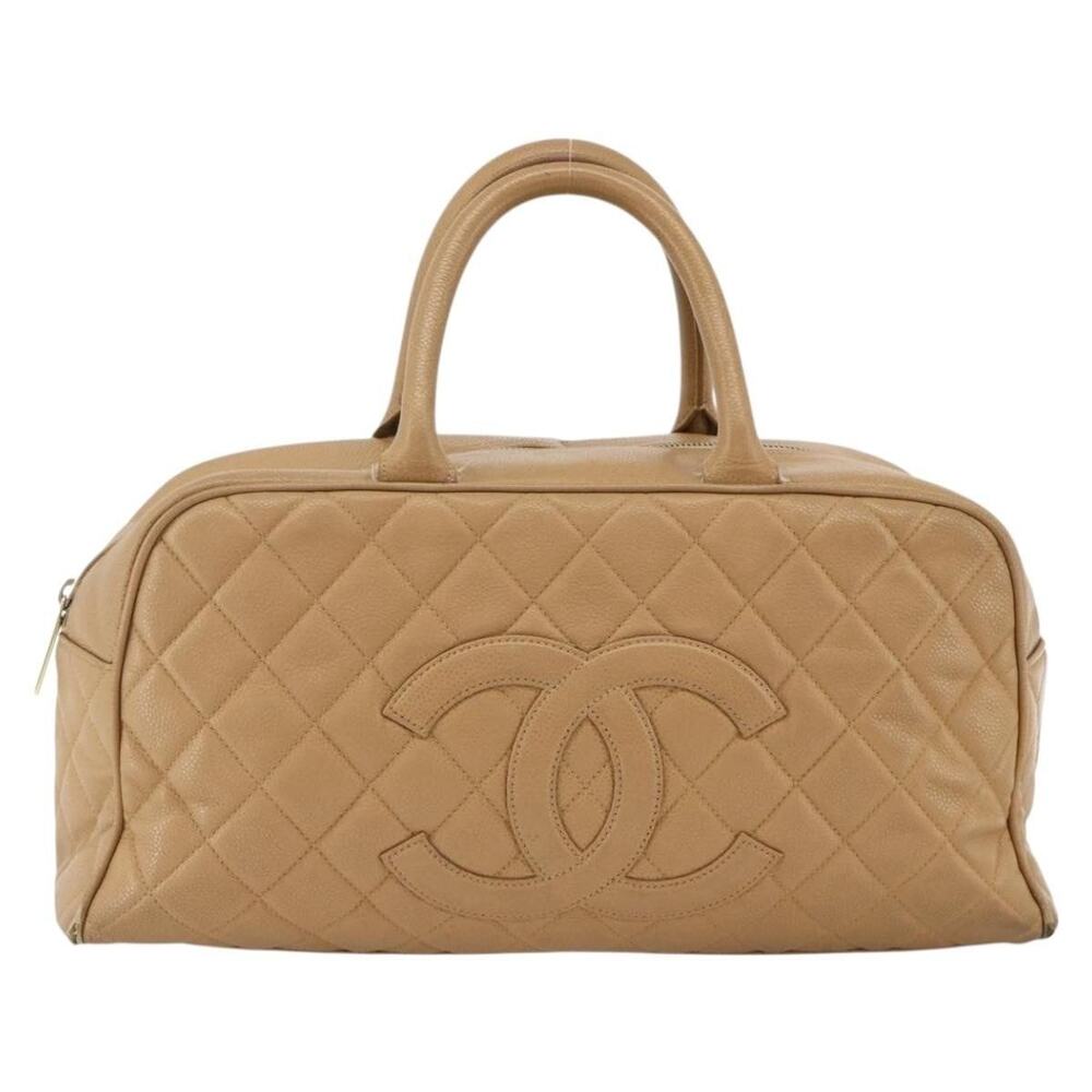 Chanel Matelasse Boston Bag Caviar Beige